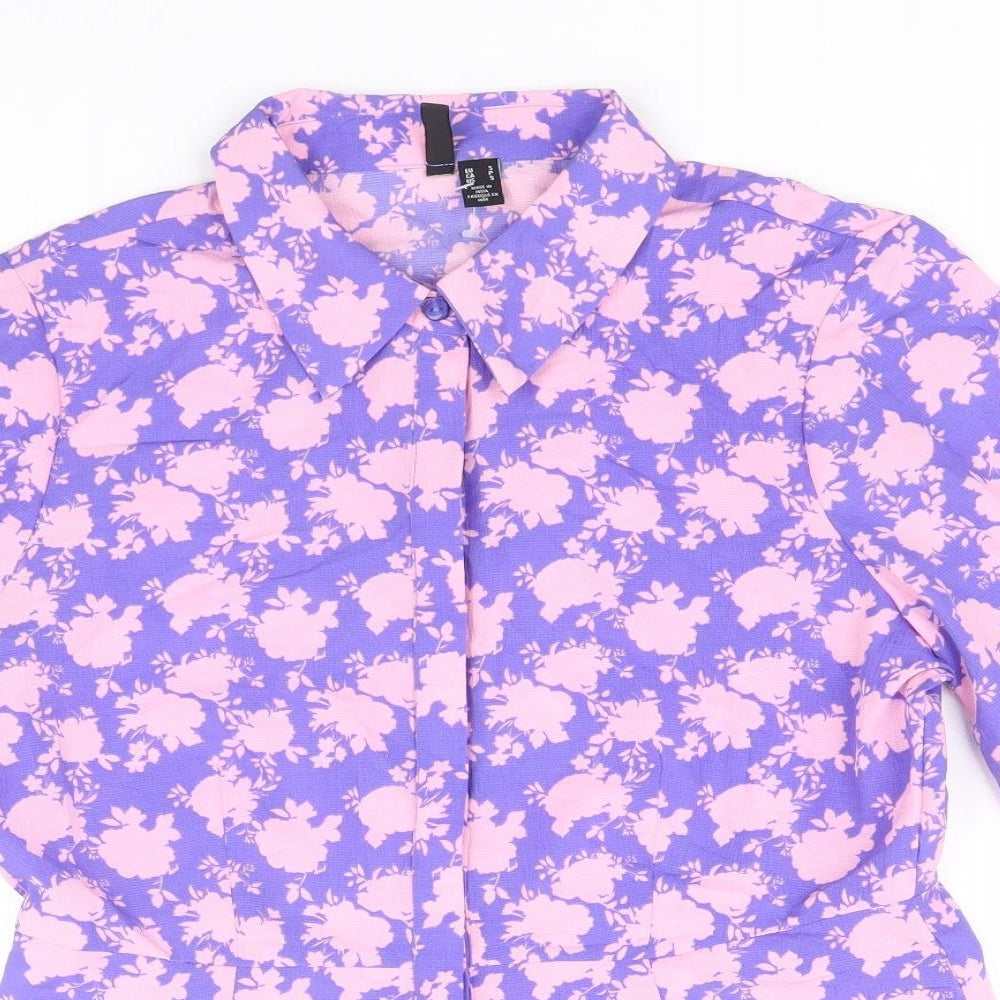 Vera Moda Womens Multicoloured Geometric Polyester Basic Button-Up Size S V-Neck