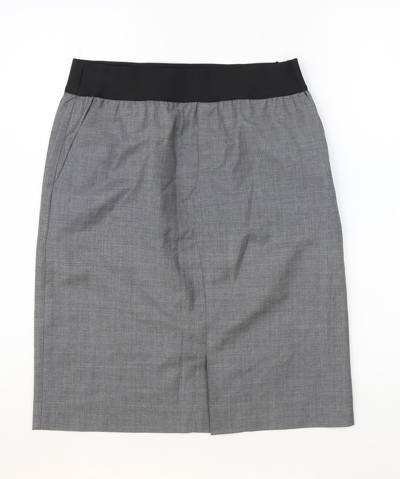 Preworn Womens Grey Polyester Straight & Pencil Skirt Size 10