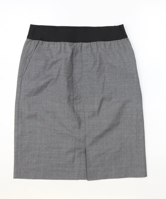 Preworn Womens Grey Polyester Straight & Pencil Skirt Size 10
