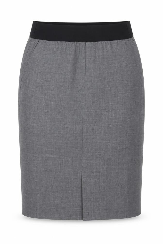Preworn Womens Grey Polyester Straight & Pencil Skirt Size 10