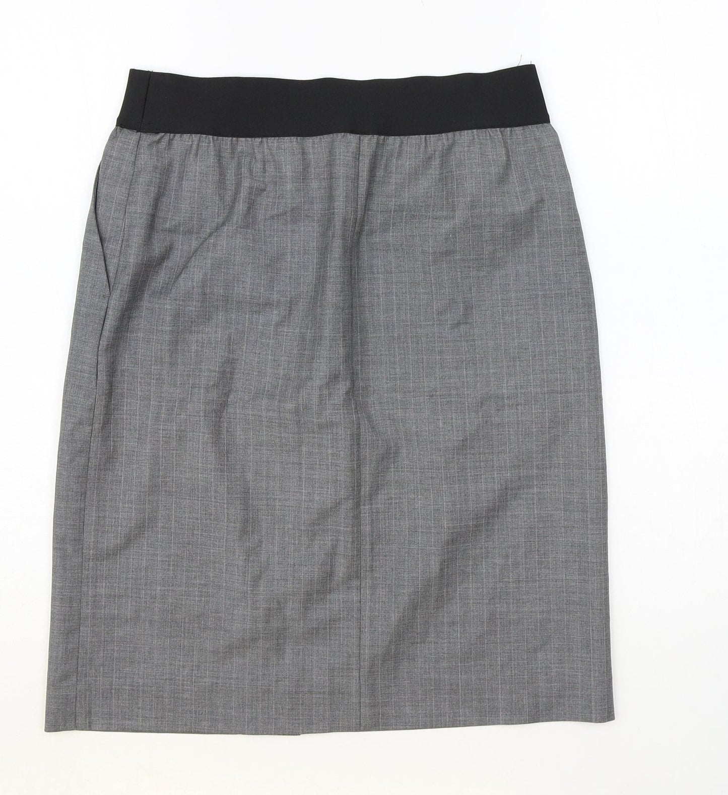 Preworn Womens Grey Polyester Straight & Pencil Skirt Size 10