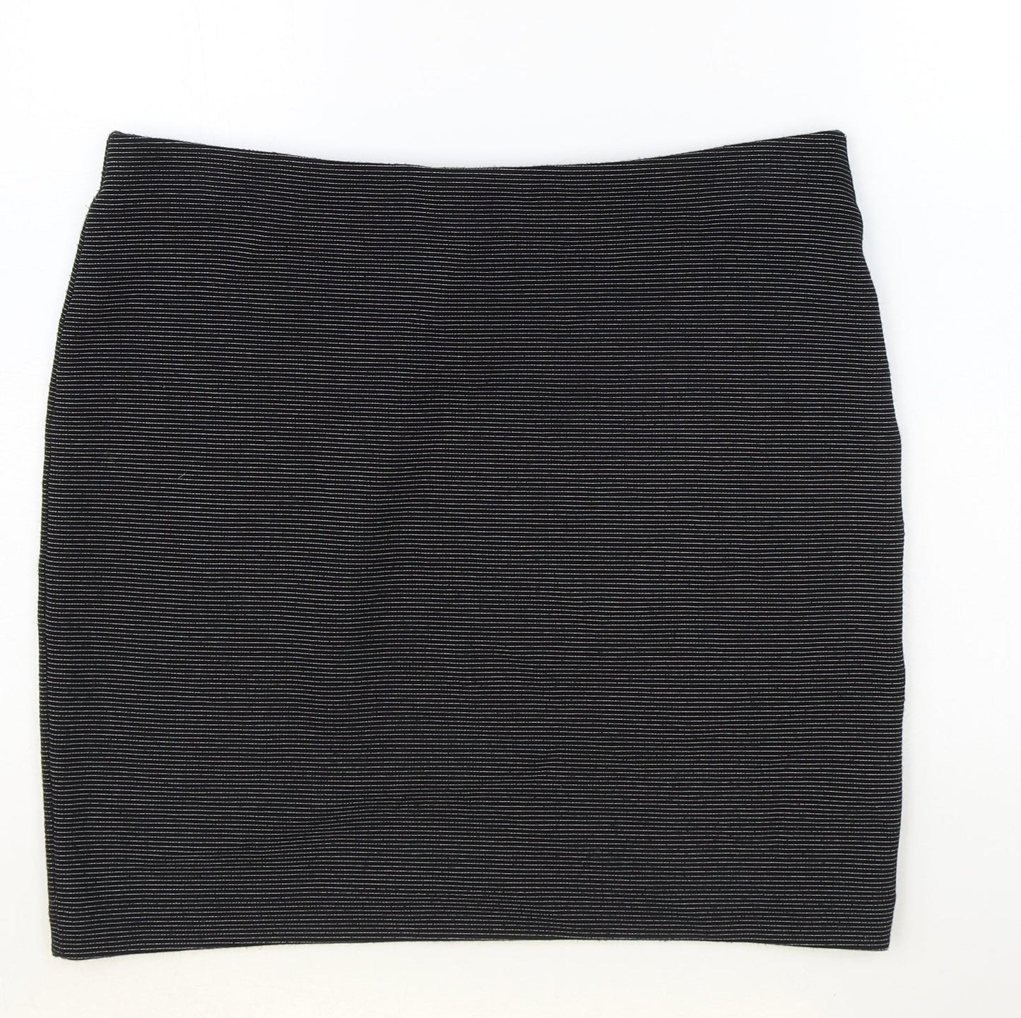 Preworn Womens Black Polyester Straight & Pencil Skirt Size 32 in