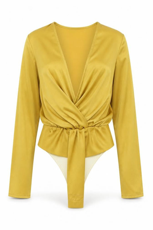 Missguided Womens Gold Polyester Bodysuit One-Piece Size 8 Snap