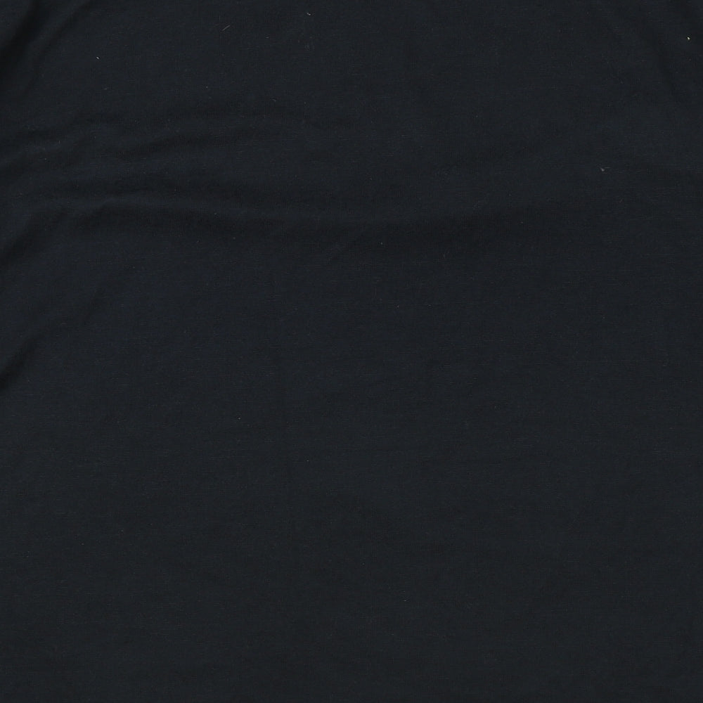 Papaya Womens Black Polyester Basic Blouse Size XL Scoop Neck - Cold Shoulder Detail
