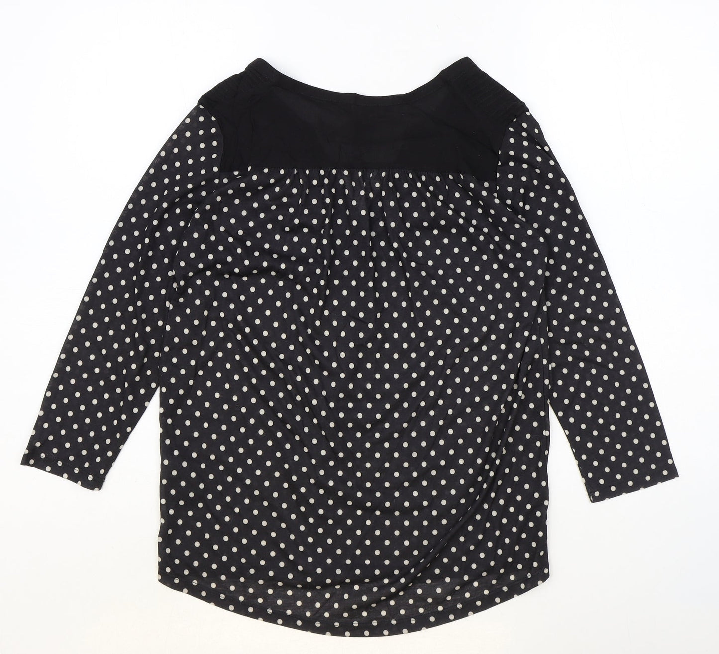 H&M Womens Blue Polka Dot Viscose Basic Blouse Size XS V-Neck