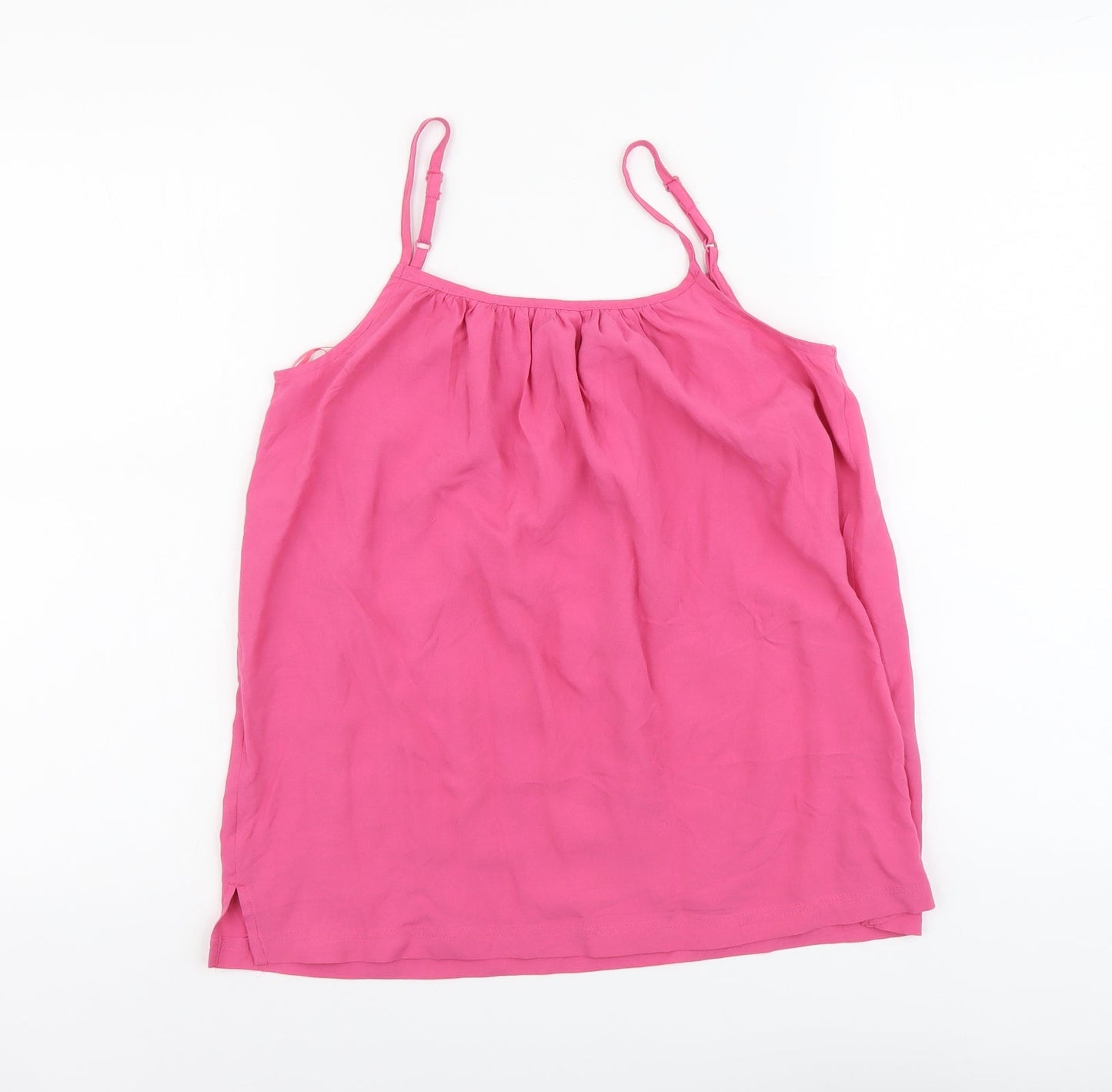 Marks and Spencer Womens Pink Viscose Basic Tank Size 6 Round Neck