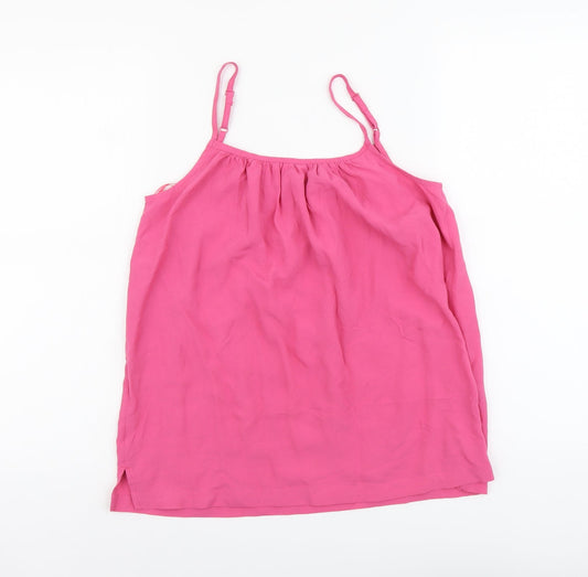 Marks and Spencer Womens Pink Viscose Basic Tank Size 6 Round Neck
