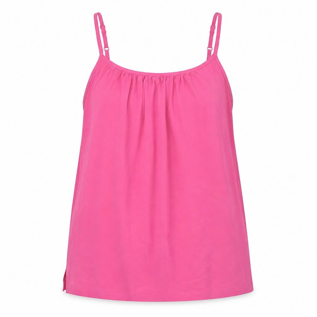 Marks & Spencer Womens Pink Viscose Basic Tank Size 6 Round Neck