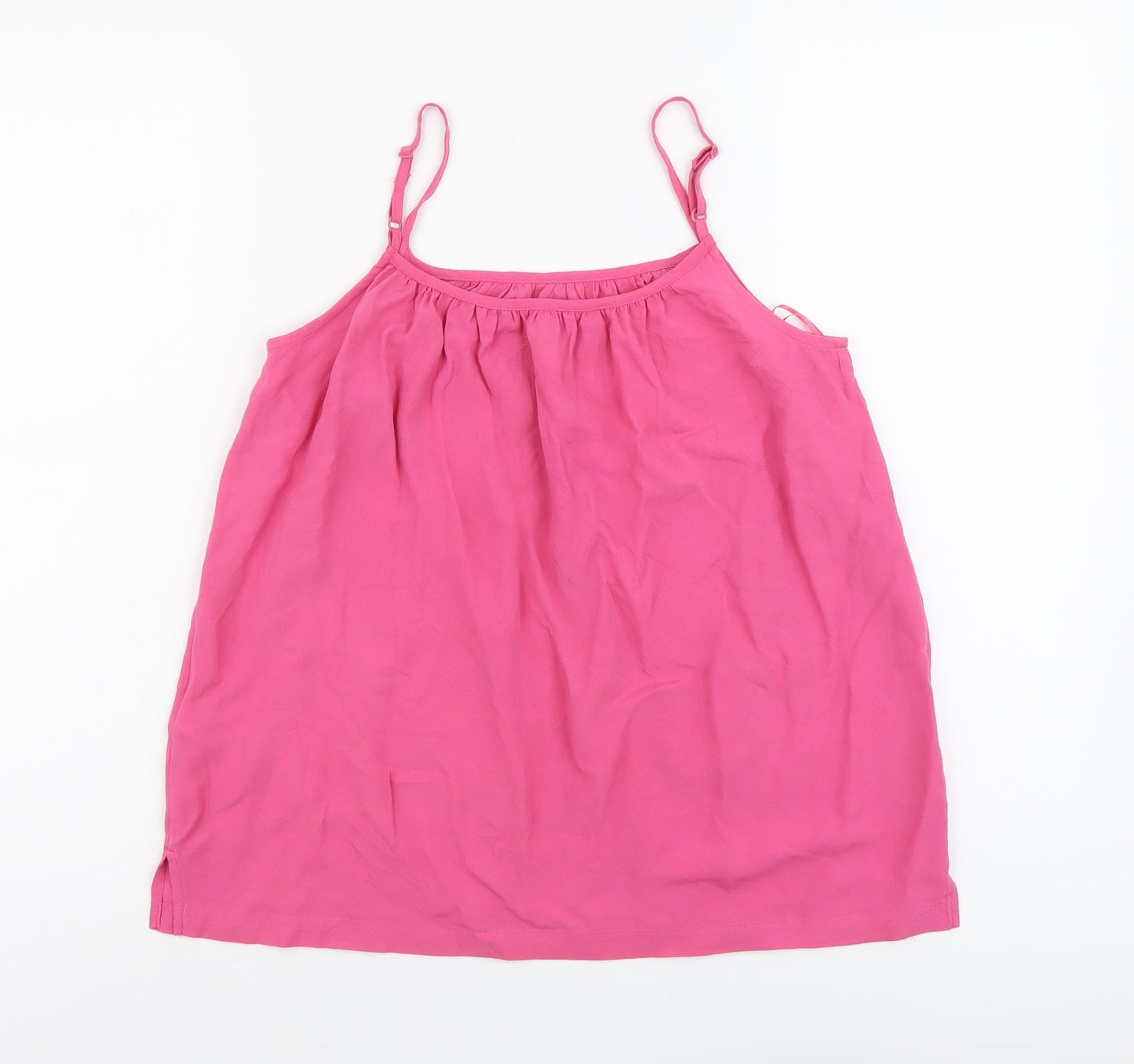 Marks and Spencer Womens Pink Viscose Basic Tank Size 6 Round Neck
