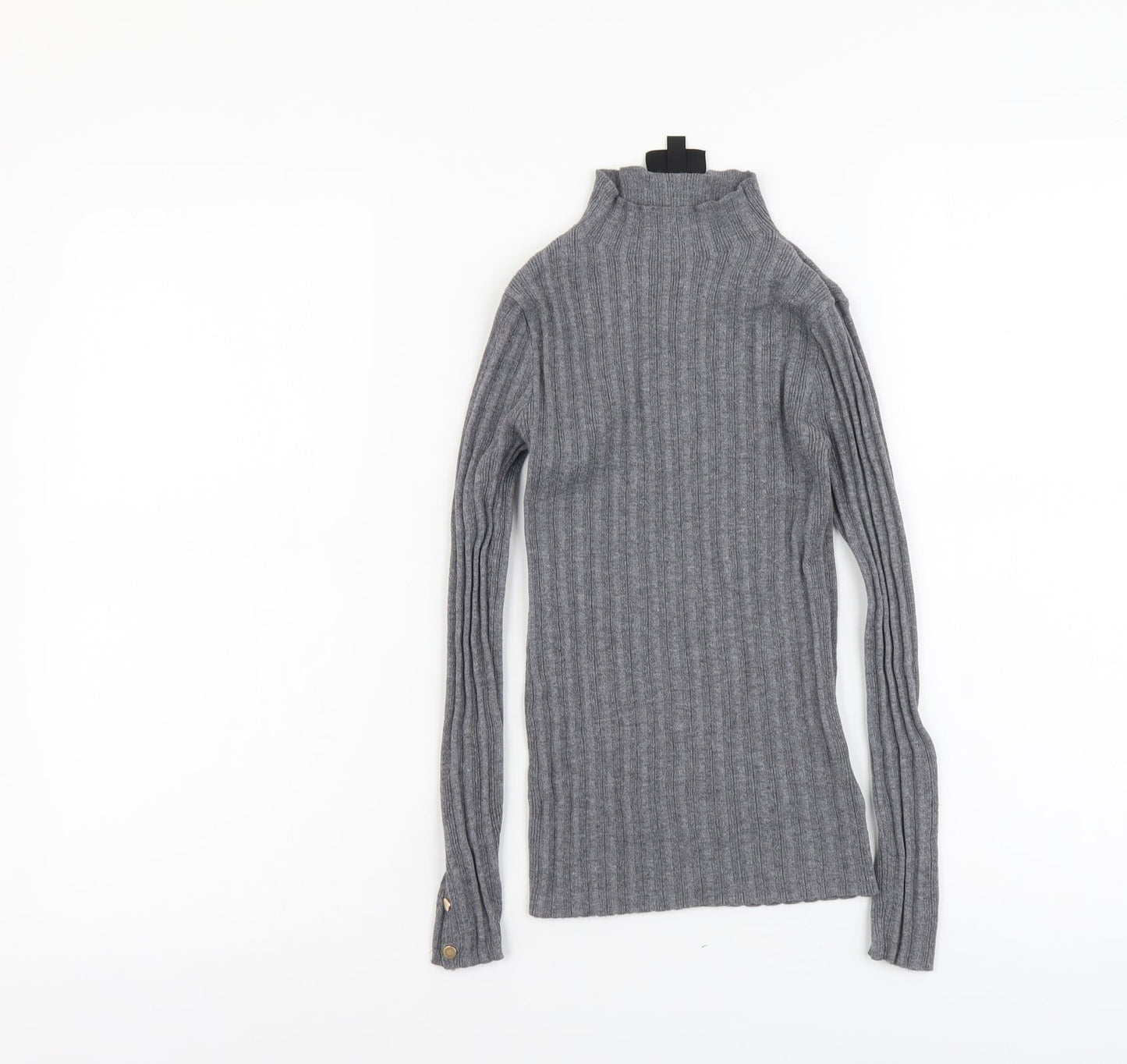 Topshop Womens Grey Mock Neck Acrylic Pullover Jumper Size 4XL