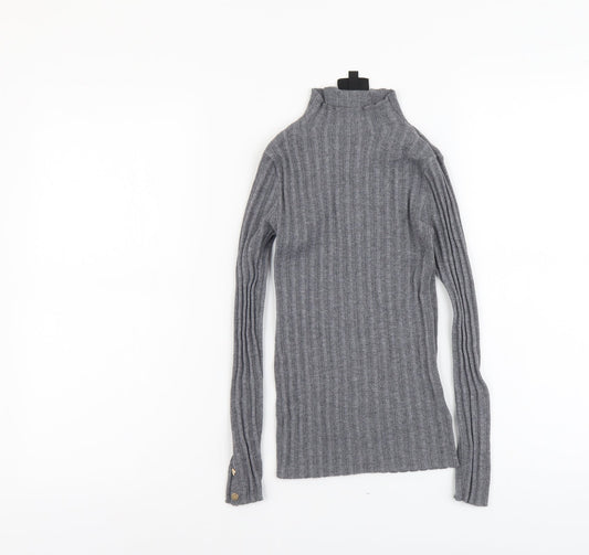 Topshop Womens Grey Mock Neck Acrylic Pullover Jumper Size 4XL