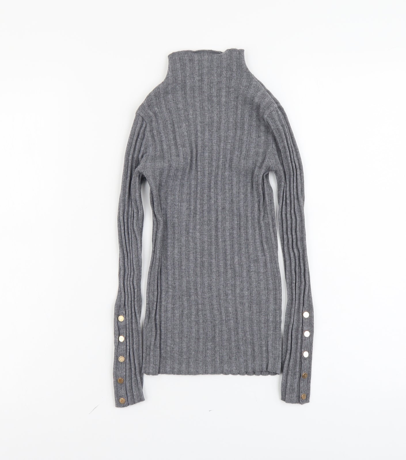 Topshop Womens Grey Mock Neck Acrylic Pullover Jumper Size 4XL