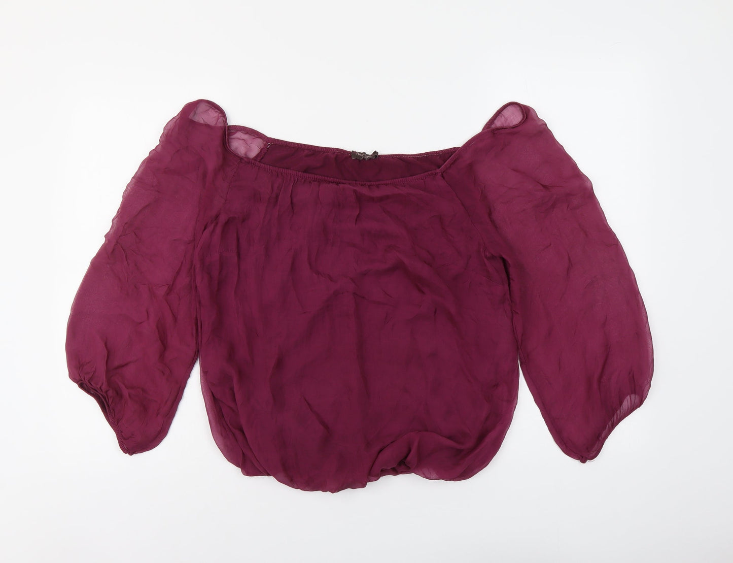 Phase Eight Womens Purple Polyester Basic Blouse Size M Off the Shoulder
