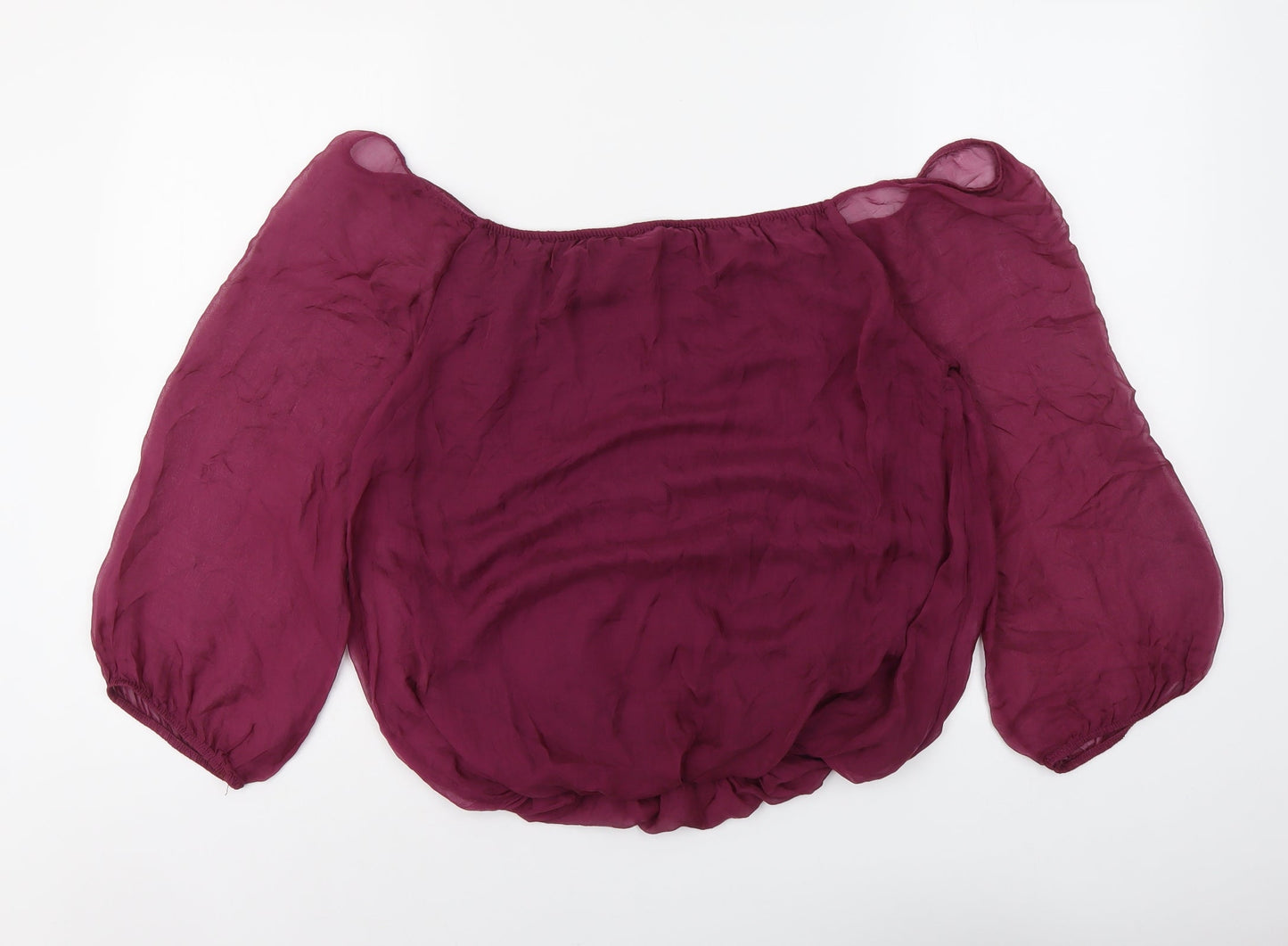 Phase Eight Womens Purple Polyester Basic Blouse Size M Off the Shoulder