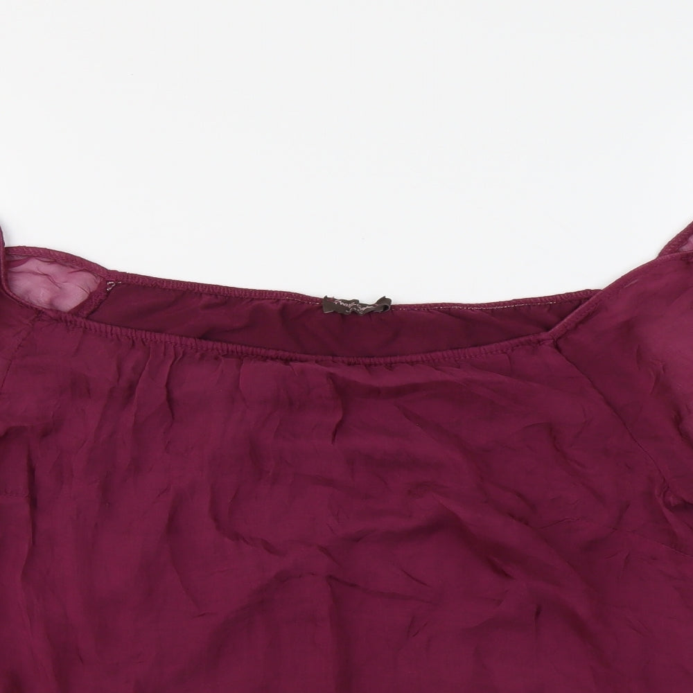 Phase Eight Womens Purple Polyester Basic Blouse Size M Off the Shoulder