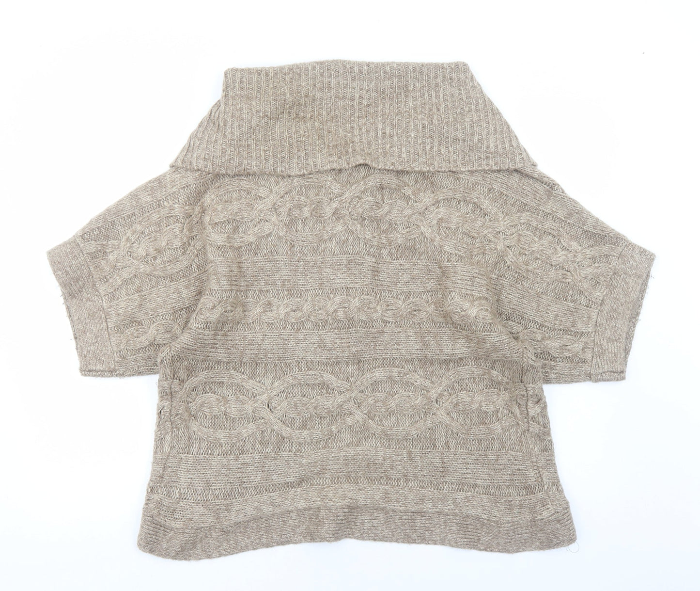 New Look Womens Brown Round Neck Acrylic Cardigan Jumper Size 16