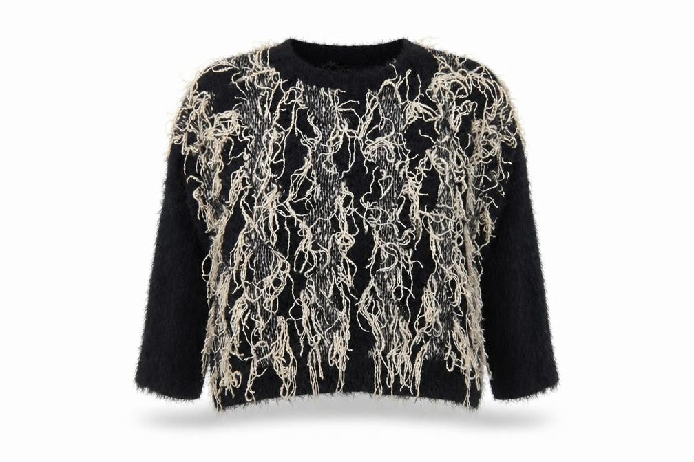 Country Casuals Womens Black Round Neck Acrylic Pullover Jumper Size S
