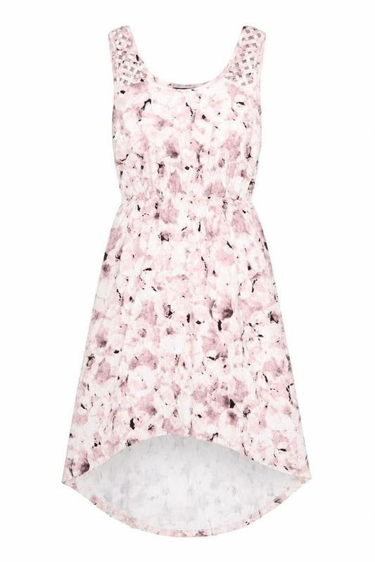 Cynthia Rowley Womens Pink Floral Viscose Fit & Flare Size S Scoop Neck Pullover