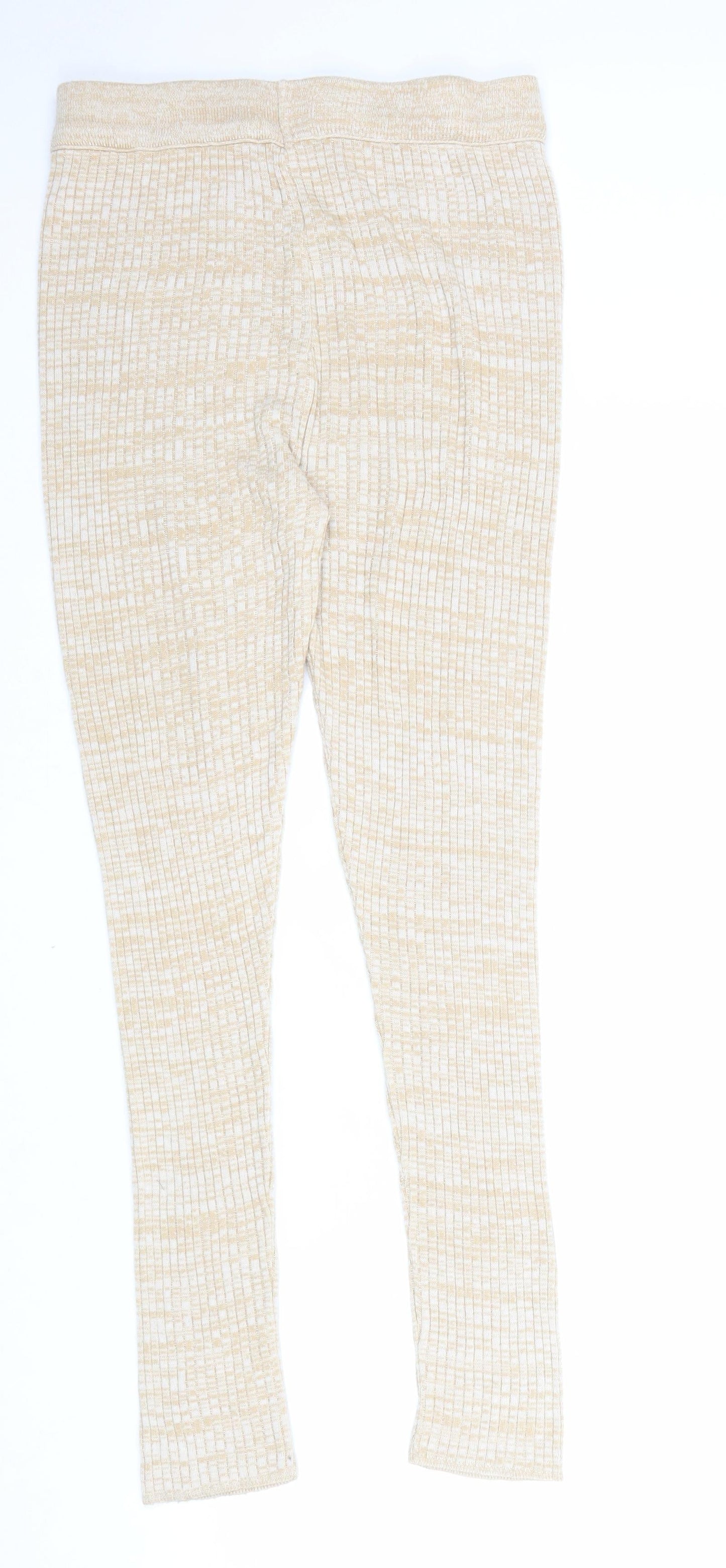 ASOS Womens Beige Geometric Acrylic Jogger Trousers Size 10 L30 in Regular Hook & Loop
