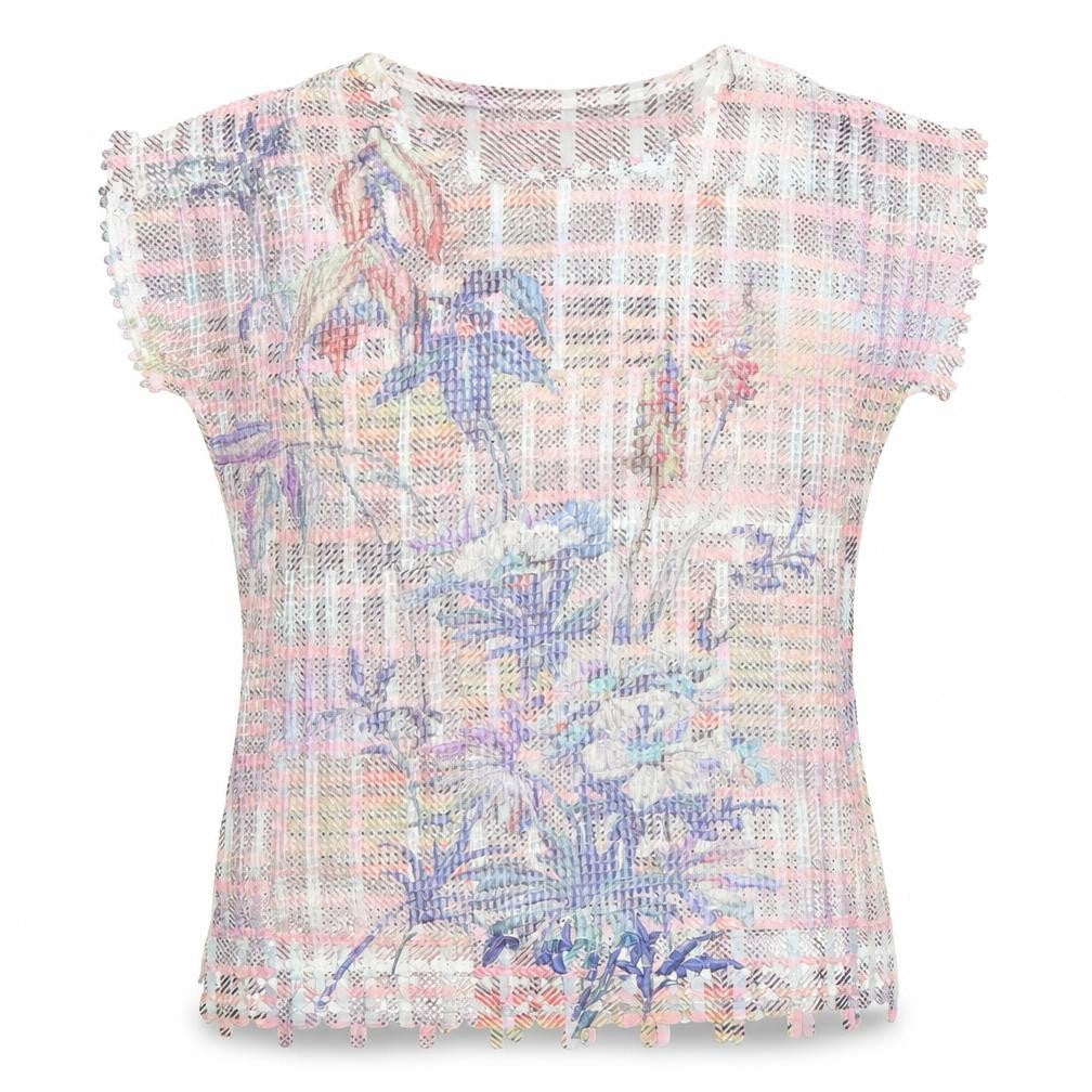 Chianti Womens Multicoloured Geometric Polyester Basic Blouse Size 12 Round Neck
