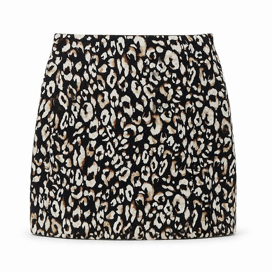 H&M Womens Brown Animal Print Polyester Straight & Pencil Skirt Size XS Zip - Leopard Pattern