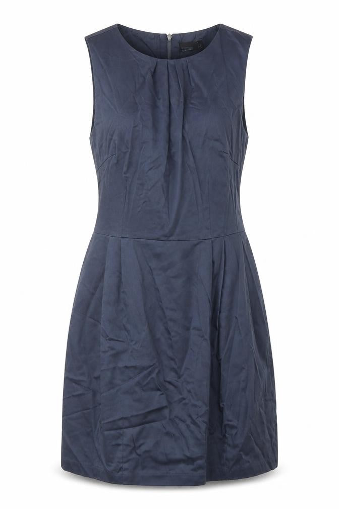 VERO MODA Womens Blue Cotton A-Line Size 12 Round Neck Zip
