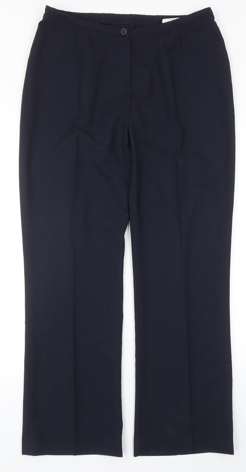 Simon Jersey Womens Blue Polyester Trousers Size 14 Regular Zip