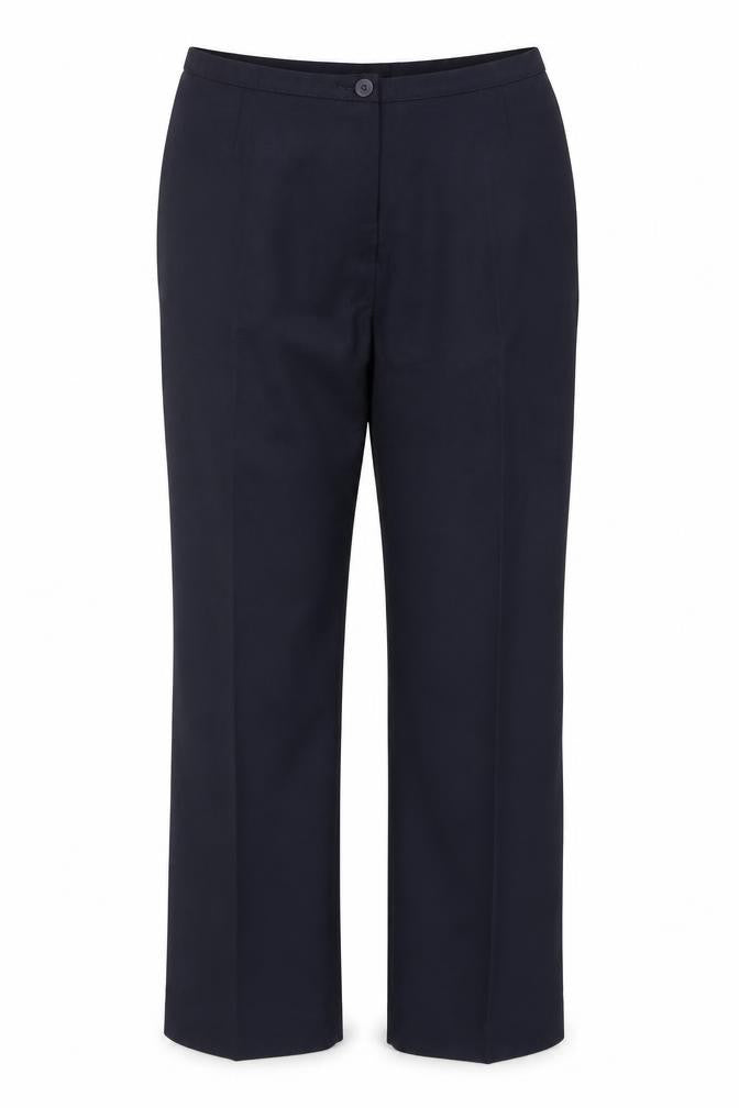 Simon Jersey Womens Blue Polyester Trousers Size 14 Regular Zip