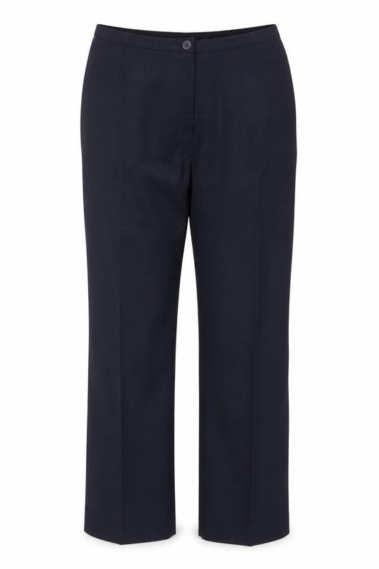 Simon Jersey Womens Blue Polyester Trousers Size 14 Regular Zip