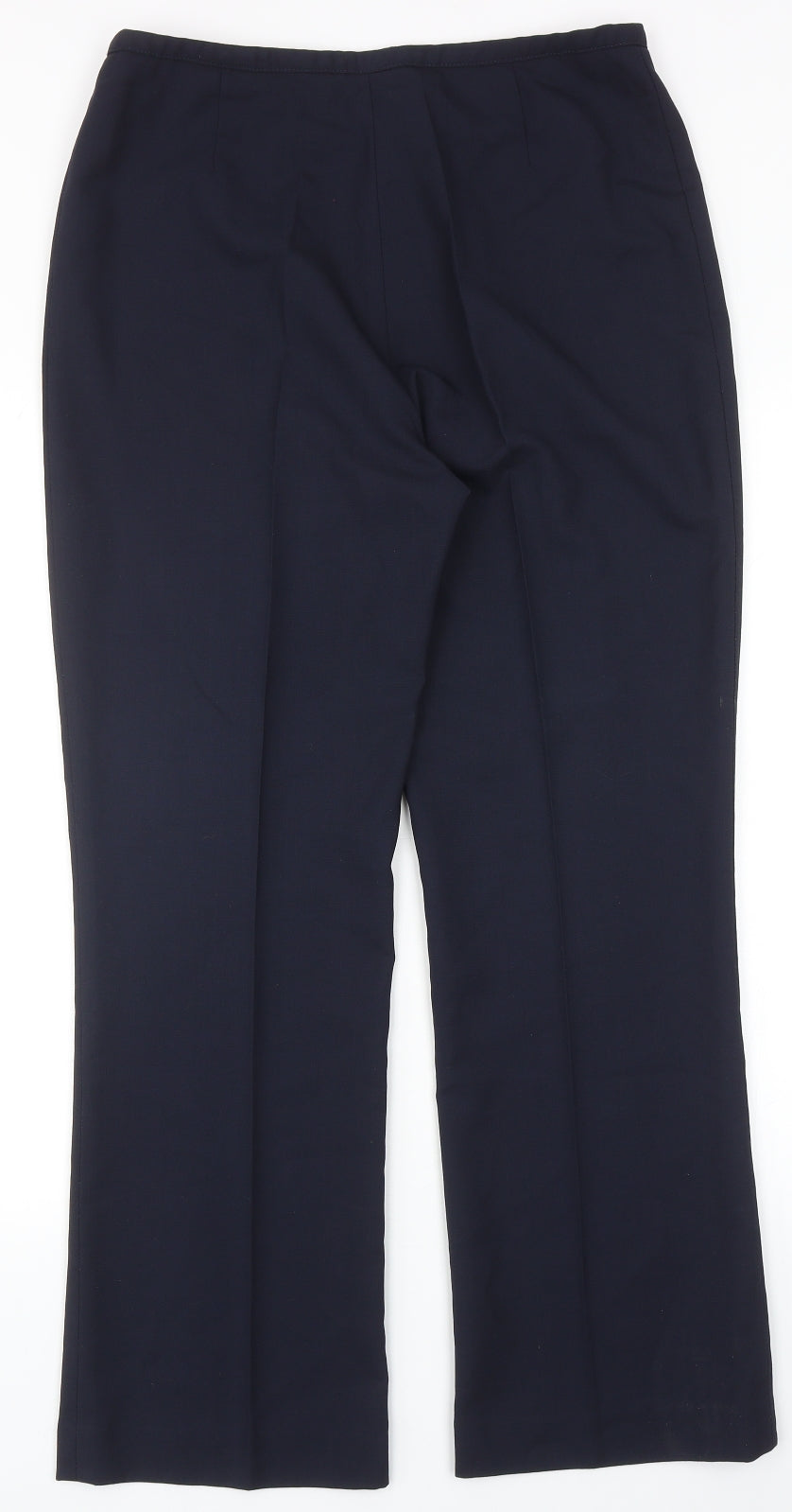 Simon Jersey Womens Blue Polyester Trousers Size 14 Regular Zip