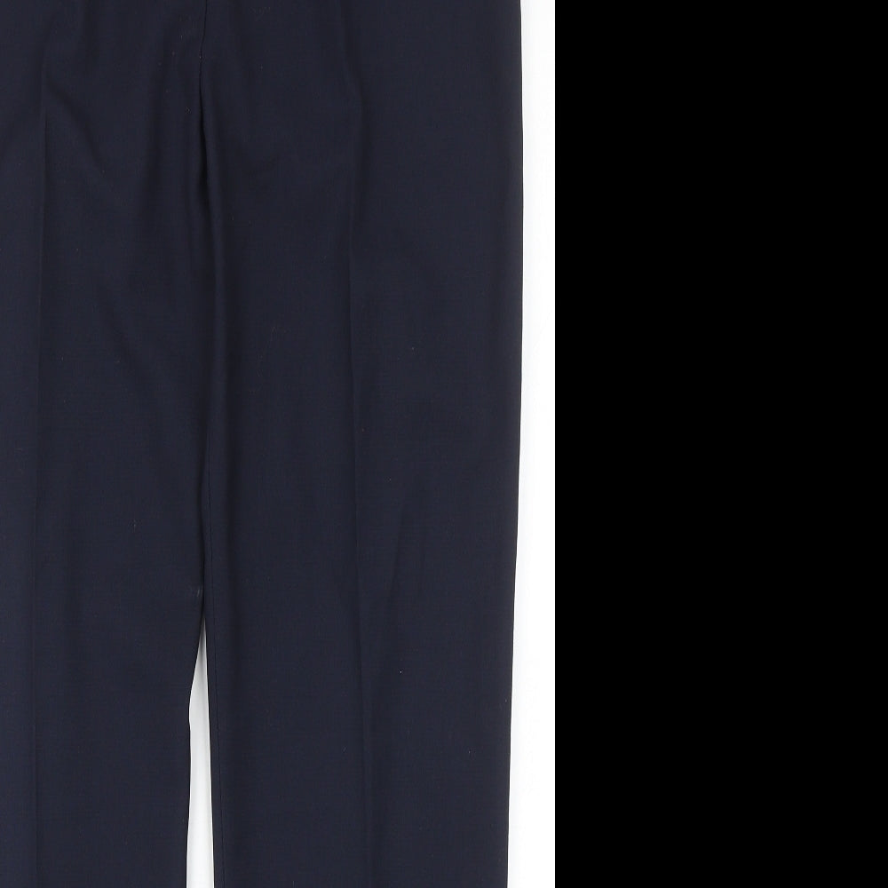 Simon Jersey Womens Blue Polyester Trousers Size 14 Regular Zip