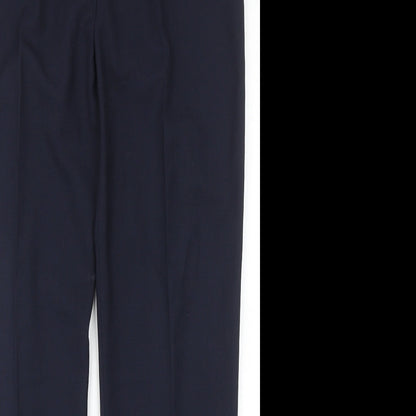 Simon Jersey Womens Blue Polyester Trousers Size 14 Regular Zip