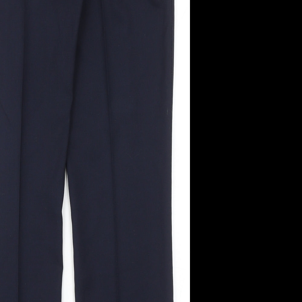 Simon Jersey Womens Blue Polyester Trousers Size 14 Regular Zip