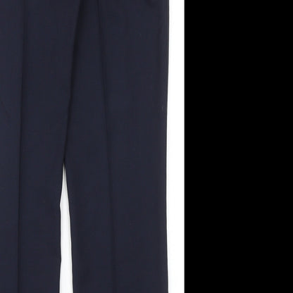 Simon Jersey Womens Blue Polyester Trousers Size 14 Regular Zip
