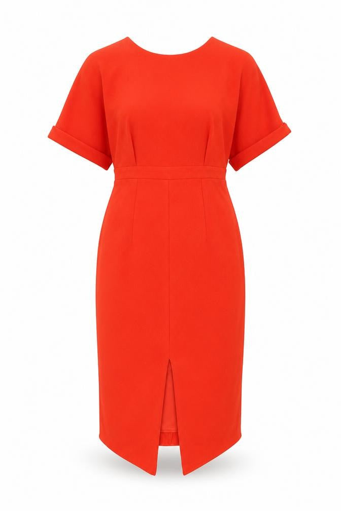 ASOS Womens Red Polyester A-Line Size 6 Round Neck Zip