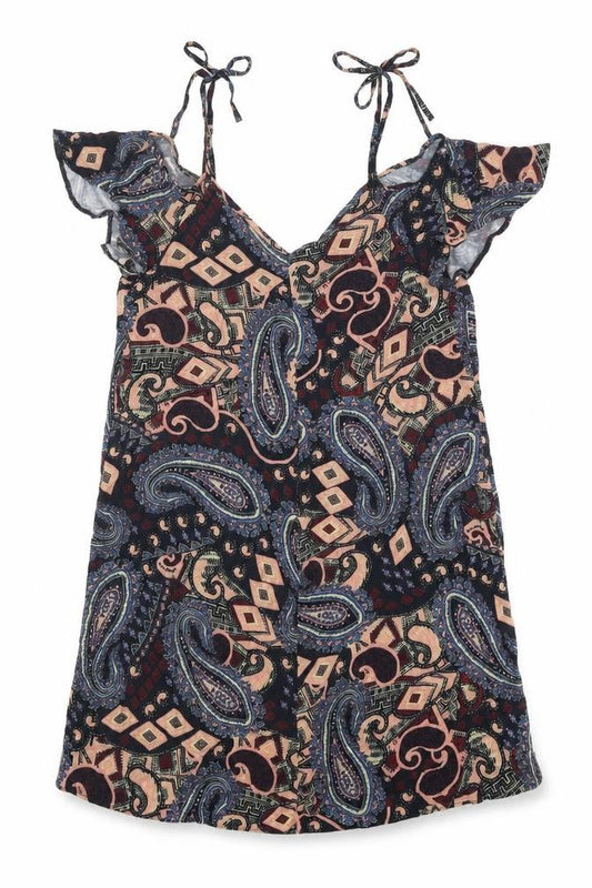 River Island Womens Multicoloured Geometric Viscose A-Line Size 12 V-Neck Pullover