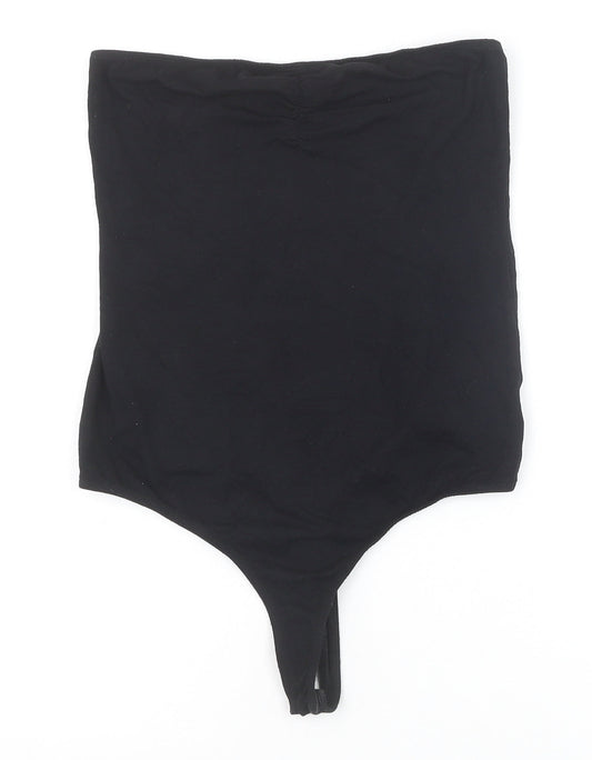 ASOS Womens Black Viscose Bodysuit One-Piece Size 10 Snap