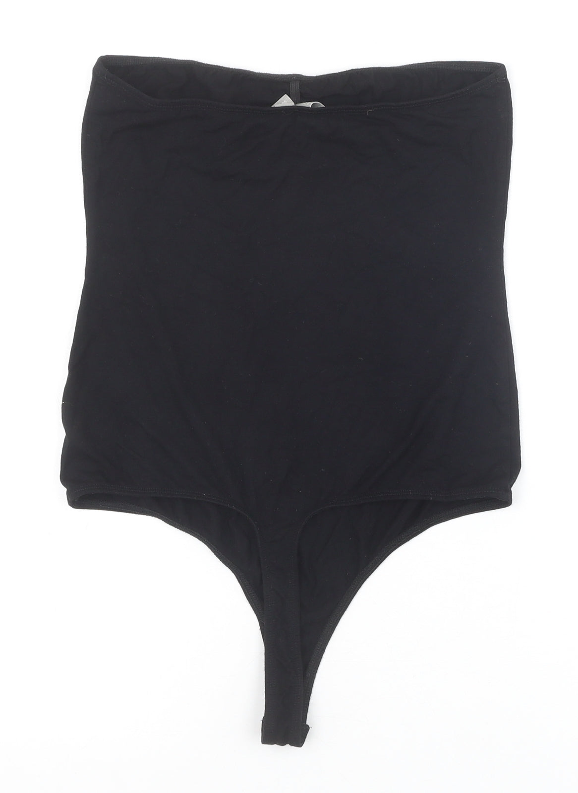 ASOS Womens Black Viscose Bodysuit One-Piece Size 10 Snap