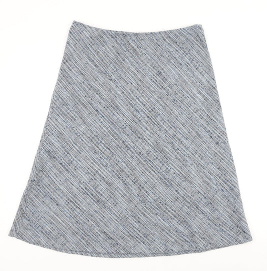 Wallis Womens Blue Polyester Swing Skirt Size 14