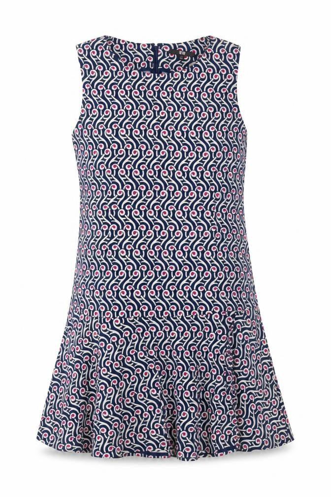 Preworn Womens Multicoloured Geometric Cotton Trapeze & Swing Size M Round Neck Zip