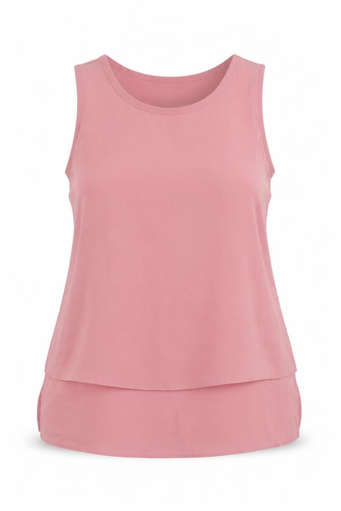 Dorothy Perkins Womens Pink Polyester Basic Tank Size 16 Round Neck