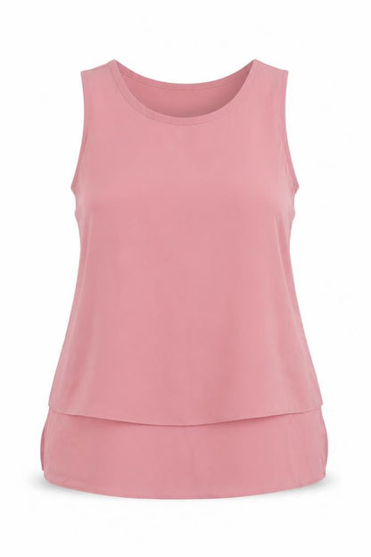 Dorothy Perkins Womens Pink Polyester Basic Tank Size 16 Round Neck