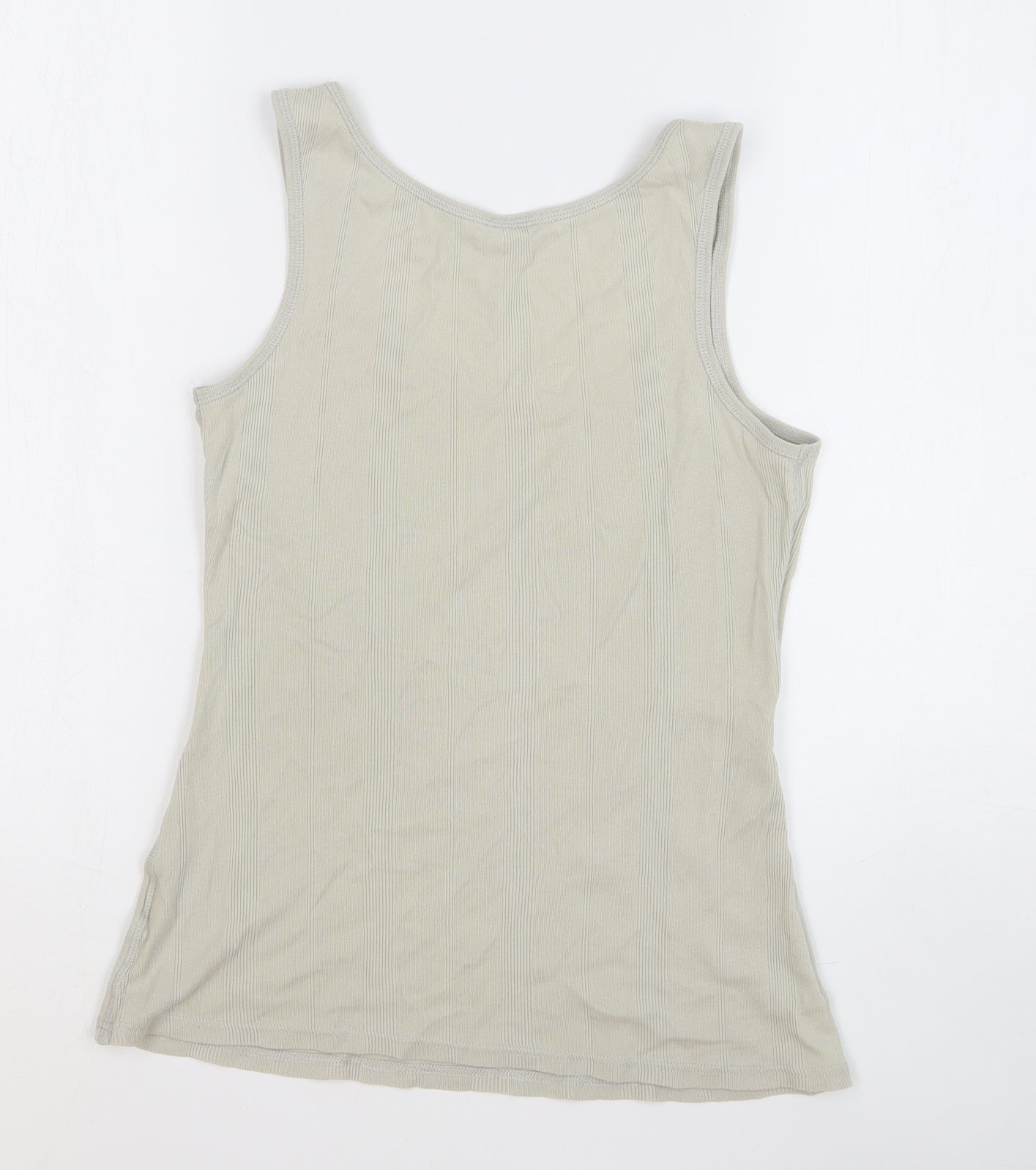 NEXT Womens Beige 100% Cotton Basic Tank Size 12 Round Neck