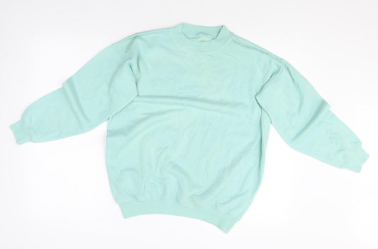 Preworn Womens Blue Round Neck Cotton Pullover Jumper Size 8