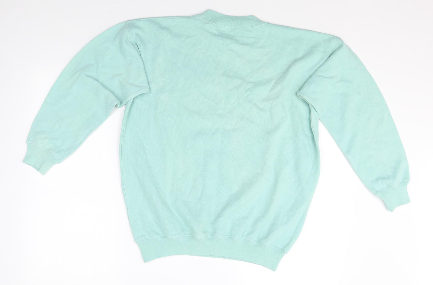 Preworn Womens Blue Round Neck Cotton Pullover Jumper Size 8