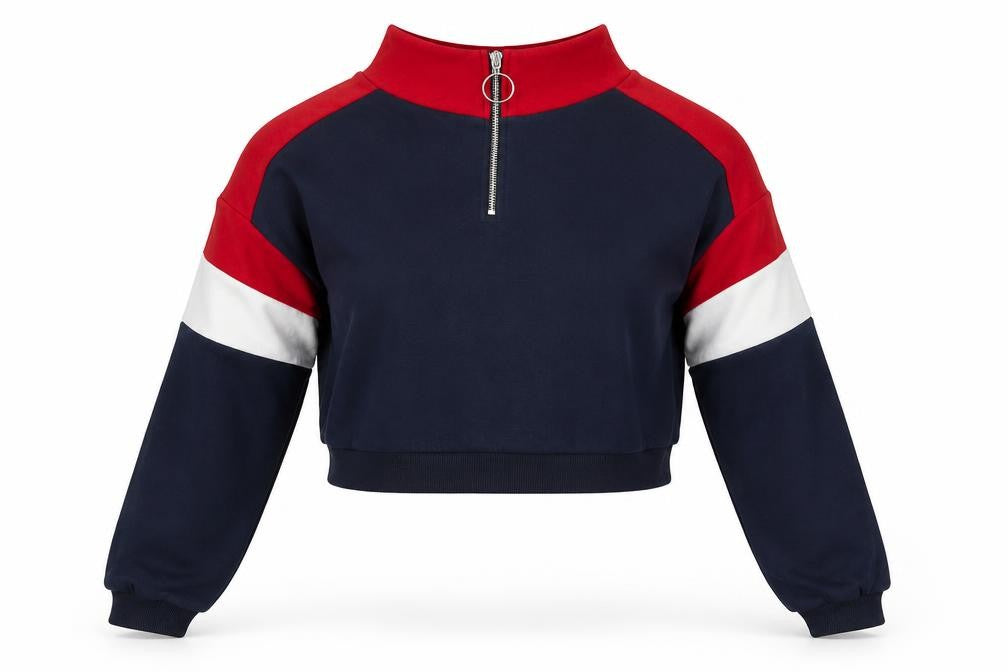 Divided Womens Multicoloured High Neck Cotton Pullover Jumper Size L - Colour Block