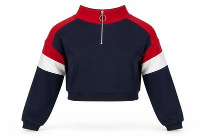 Divided Womens Multicoloured High Neck Cotton Pullover Jumper Size L - Colour Block