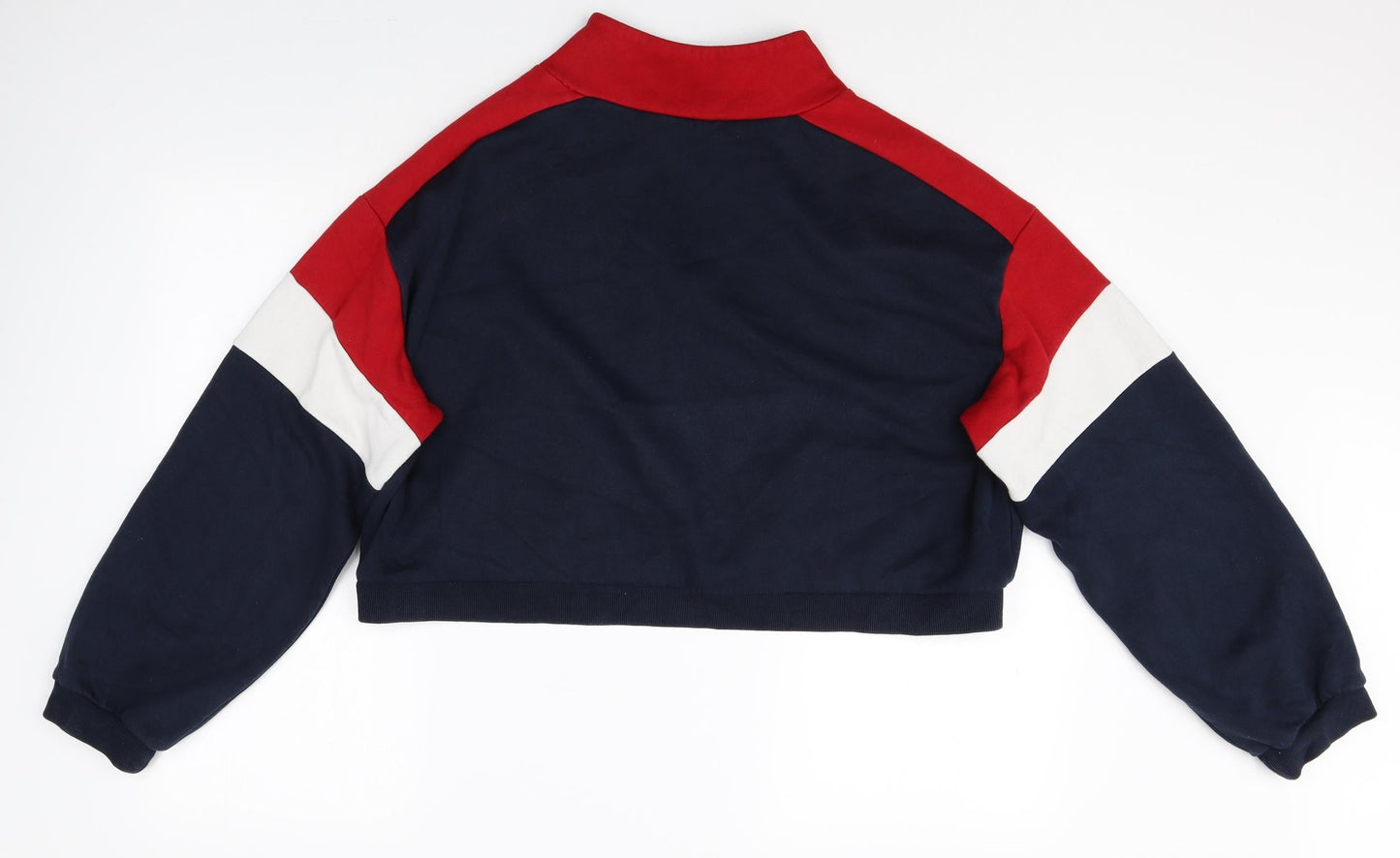 Divided Womens Multicoloured High Neck Cotton Pullover Jumper Size L - Colour Block