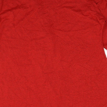Zanzea Womens Red V-Neck Polyester Pullover Jumper Size 4XL