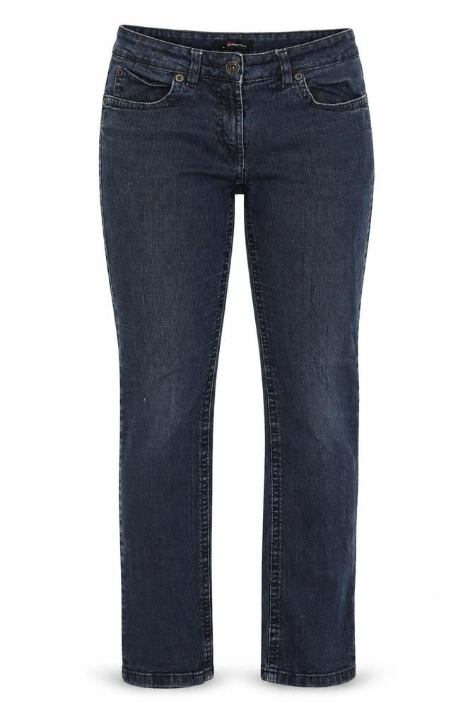 Fazmer Womens Blue Cotton Straight Jeans Size 12 Regular Zip
